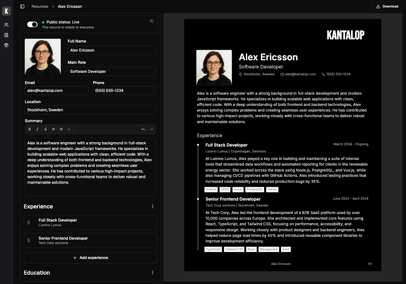 Kantalop platform preview